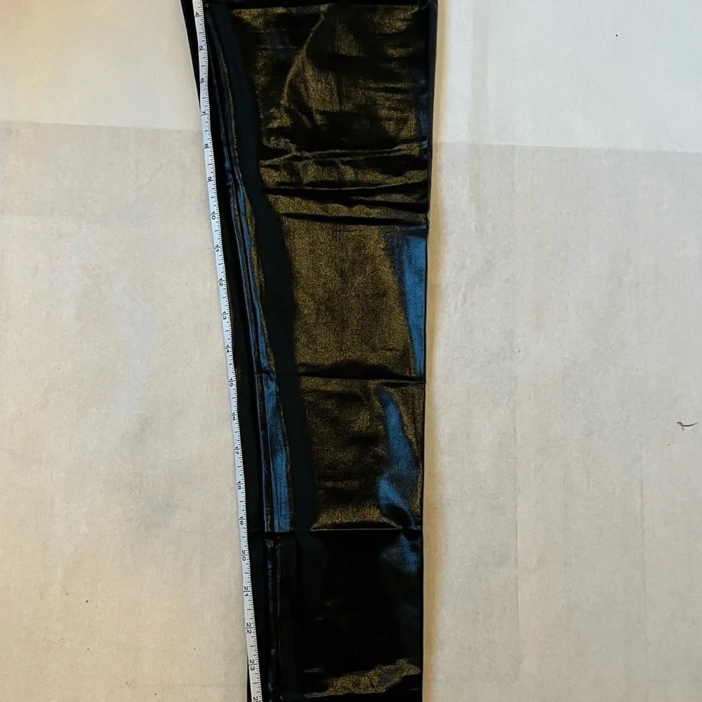 Women’s Black Leggings Faux Leather Stretchy Size S - Picture 11 of 11